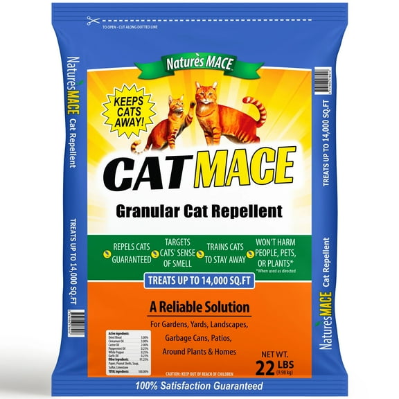 Nature's Mace Cat Repellent Granules, Anti-Digging and Scratching, 22lb Bag, Treats 14,000 Sq. ft