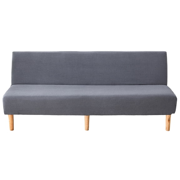 Stretch Armless Sofa Cover, Textured Loveseat Slipcover for 2 Seater Futon - Washable Couch Protector for Small Space Bedroom Living Room