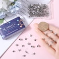 thumbnail image 3 of 1 Box 120Pcs Bead Cap Pin Screw Cup Pearl Bail Screw Eye Pin Bail Eye Pin Peg Bail Stainless Steel Bead Caps Small Screw Eye Pins for Jewelry Making Accessories DIY Half Drilled Beads, 3 of 6