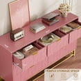 thumbnail image 5 of Pink 7 Drawer Dresser for Bedroom, 53.5” Large Dresser with Metal Legs, Modern Chest Organizer with Wide Storage, Chest of Drawers for Bedroom, Living Room, Entryway, 5 of 7