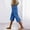 Blue, variant on Shorts for Women Plus Size 3X Solid Color Casual Pocket Lace-Up Quarter Pants