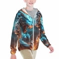 thumbnail image 2 of Xecao Blue Dragon And White Tiger Print Fishing Shirts for teenager Long Sleeve UV Sun Protection Hoodie with Zipper Outdoor Hiking Shirts-Large, 2 of 7