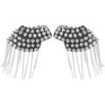 thumbnail image 2 of BESTOYARD Fringe Shoulder Pieces Rivet Tassel Chain Epaulet Shoulder Boards Badge Uniform Accessories (Silver), 2 of 2