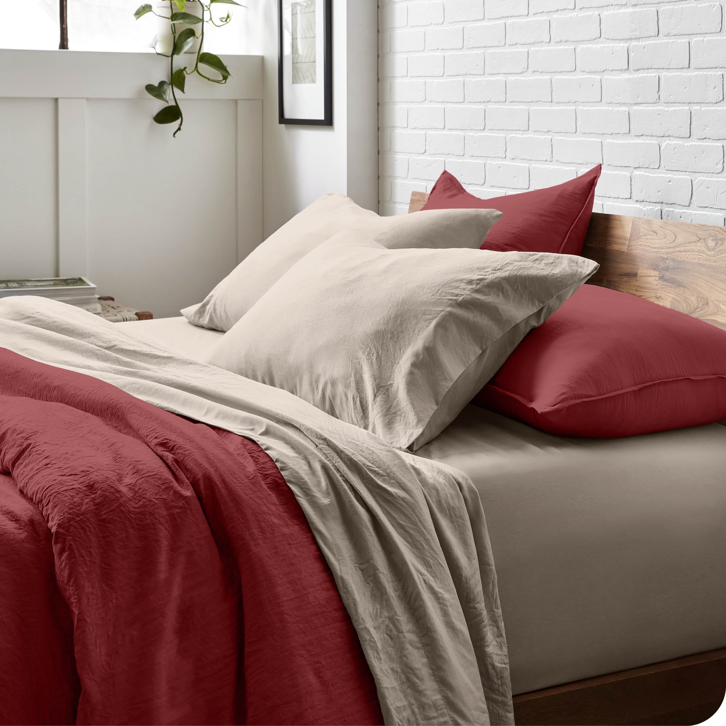 Bare Home Pebble Beach Sandwashed Microfiber Sheet Set, Wrinkle Resistant, Deep Pocket, Twin