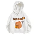 thumbnail image 3 of lnmuld Girls Tops Girls Hooded Sweatshirt Capybara Print Casual Loose Fit Long Sleeve Top for Toddler Kids Soft Comfortable Autumn Winter Outfits Size:6-7 Years, 3 of 5