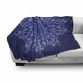 thumbnail image 3 of Purple Mandala Soft Flannel Fleece Throw Blanket, Oriental Print Abstract Floral Lacework Digital Image, Cozy Plush for Indoor and Outdoor Use, 50" x 70", Lavender Blue and Indigo, by Ambesonne, 3 of 6