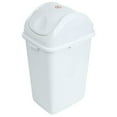 thumbnail image 6 of Superio Small 2.5 Gallon Plastic Trash Can with Swing Top Lid, Waste Bin for Under Desk, Office, Bedroom, Bathroom- 10 Qt, White, 6 of 8