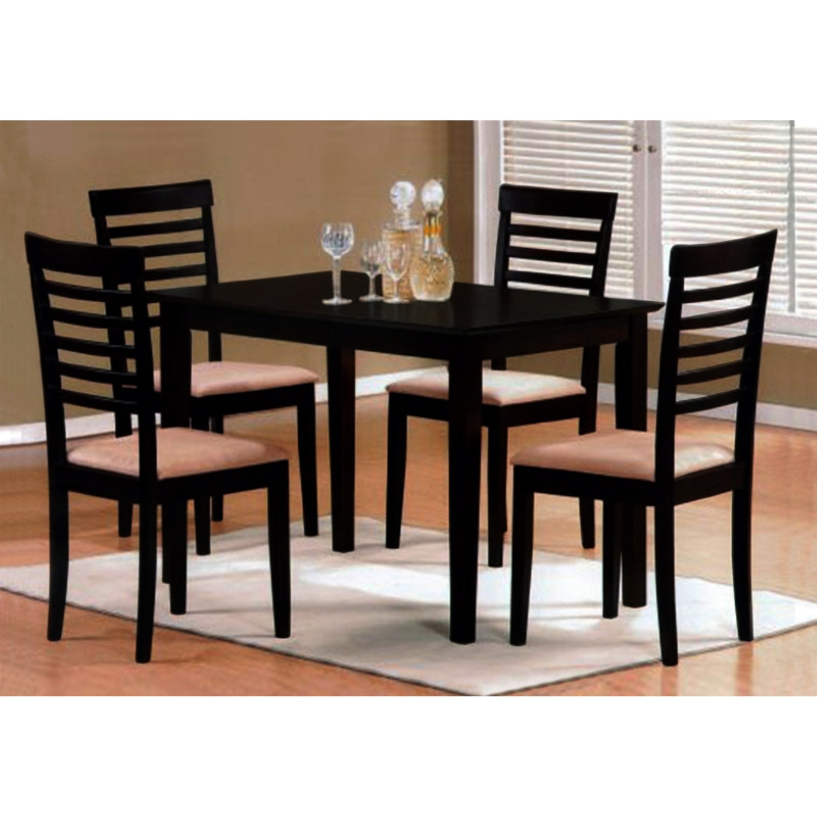 Baxton Studio Jet Cheer 5 Piece Dining Set Walmart Com Walmart Com