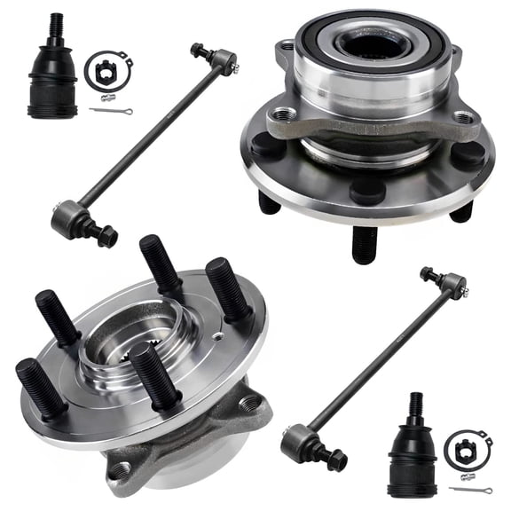 Detroit Axle - Front Wheel Bearings and Hubs Assembly Ball Joints Sway Bar End Links Replacement for 2011 2012 2013-2017 Honda Odyssey - 6pc Set