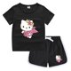 thumbnail image 3 of Hello Kitty-Camiseta de cuello redondo para niños, pantalones calientes informales, camisa de fondo para niños y niñas, traje de camiseta de color caramelo absorbente para el sudor, 3 of 5