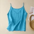 thumbnail image 2 of Landzoo Women'S Tank Tops Solid Color Sleeveless V-Neck Undershirt Summer Lightweight Women Vest Size M Sky Blue, 2 of 3