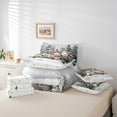 thumbnail image 5 of Homewish Kawaii Cartoon Snowman Twin Bedding Sets 7-Piece for Kids, Winter Christmas Bedding Comforter Set, White Grey Reversible Sheet Sets, Lightweight Room Decor, 5 of 7
