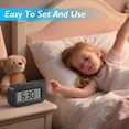 thumbnail image 3 of DAYBETTER Rechargeable Digital Alarm Clock with Large Display Showing Month, Date and Temperature, ℃/℉ Switch, Snooze, USB Port, Long Battery Life for bedrooms, bedside tables, desks, and office., 3 of 6