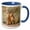 Blue/White, variant on 3drose, Wy. Two Young Fox Kits Watch from Their Den for a Parent, 11oz Two-tone Red Mug