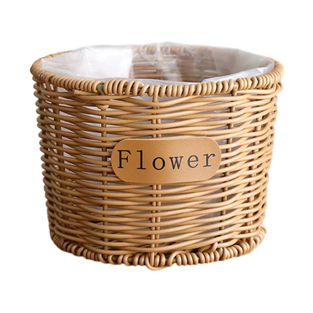 Monstrate Cesta de flores tejidas mimbre trenzado suculento almacenamiento hogar jardín planta maceta artículos diversos boda fiesta maceta Type2 NO2