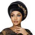 thumbnail image 7 of Slccxzc Women's Spiral Turban Cap, Beaded Leaf Pre Tied Head Wrap, 7 of 7