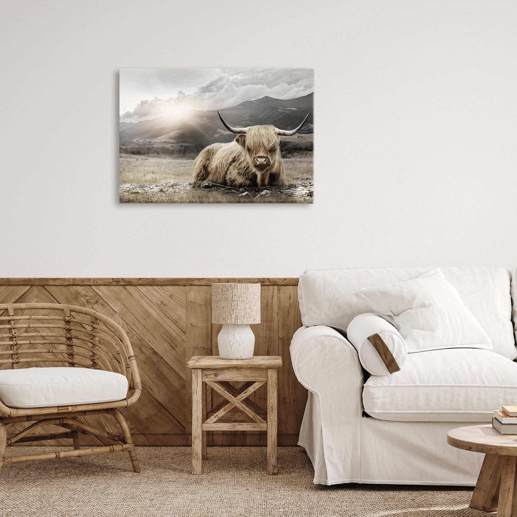 Stupell Industries Cattle Resting in Morning Sun Canvas Wall Art, design by CAD Designs