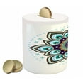 thumbnail image 2 of Mandala Piggy Bank, Boho Lotus Flower Microcosm Motif Unique Retro Theme, Ceramic Coin Bank Money Box for Cash Saving, 3.6" X 3.2", Purple Brown and Teal, by Ambesonne, 2 of 4