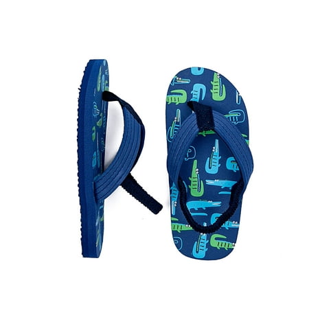

HulovoX Toddler Boys & Girls Beach Flip Flops Sandals with Back Strap (Blue Alligator 10 Toddler)