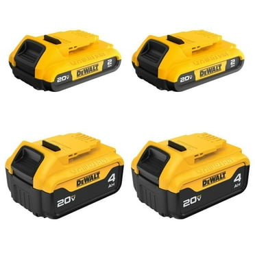 Dewalt 20V Max Lithium Ion Battery, 2 Ah And 4 Ah, 4-Pack, Fuel Gauge Led Charge Indicators (Dcb324-4)