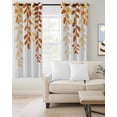 thumbnail image 2 of Orange Ombre Botanical Blackout Curtains 90 Inches Long for Bedroom, Watercolor Country Pastoral Leaf Thermal Insulated Room Darkening Black Out Window Curtain Panels Grommet Drapes for Living Room, 2 of 8