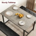 thumbnail image 4 of Dining Table Set for 4, Kitchen Table with Benches, Rectangular Dining Room Table Set with 2 Upholstered Benches, 3Pcs Dining Table Set for Small Space, Apartment, Studio, Retro Gray, 4 of 7