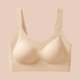 thumbnail image 2 of Jinhomg Women's Everyday Bras, Wireless Wide Strap Seamless Full Coverage Bra for daily, work and T-shirt wear, Pull-On Closure, Solid No Print, Wide Strap Support Khaki L, 2 of 10