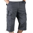 thumbnail image 2 of Mens 3/4 Long Length Elasticated Shorts Waist Cargo Combat Three Quarter Pants, 2 of 4