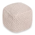 thumbnail image 3 of Loft Lyfe Yousuf Cotton Yarn Pouf, Ivory, 3 of 6
