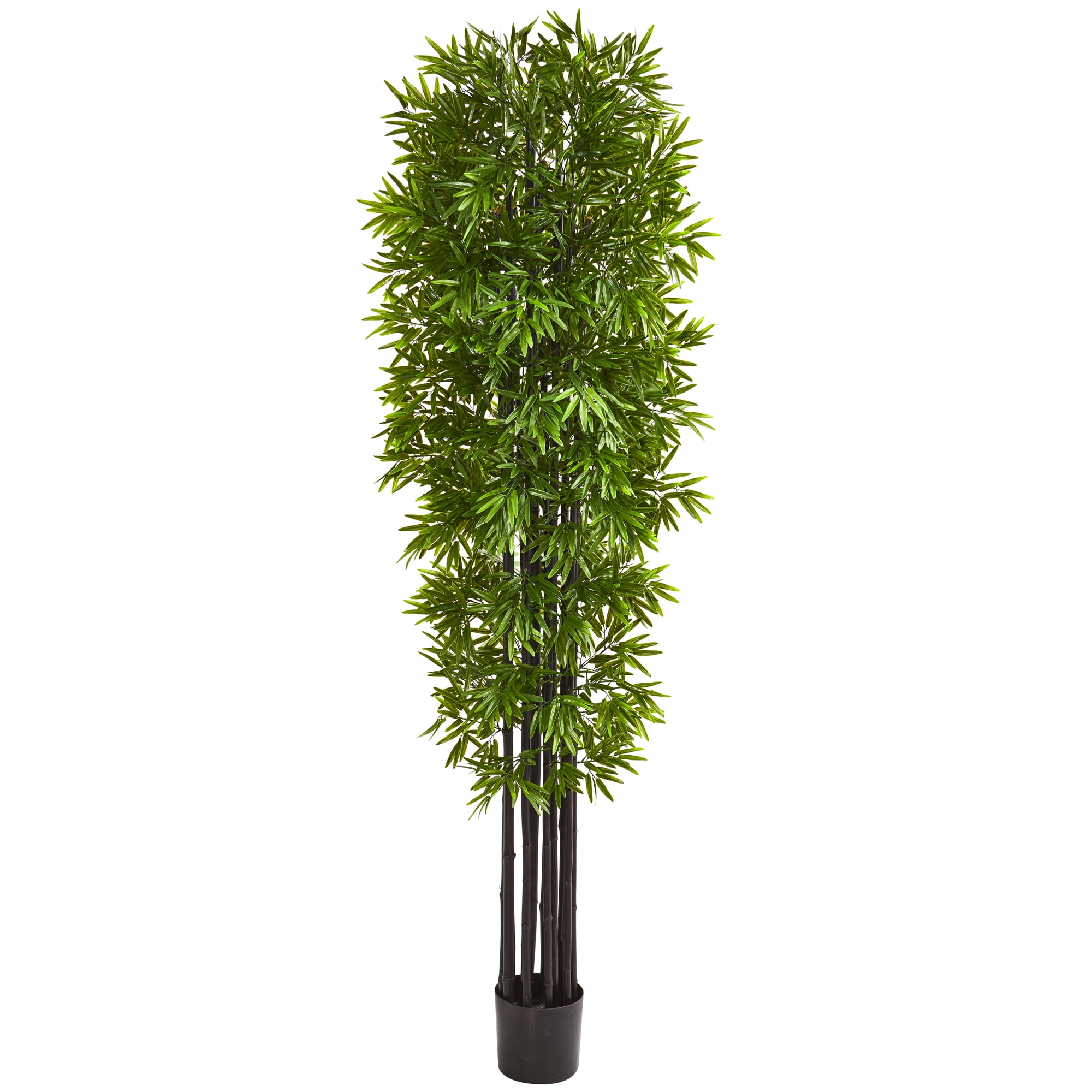 Nearly Natural 7’ Bamboo Artificial Tree with Black Trunks UV Resistant