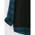 thumbnail image 4 of Zaful Classic Plaid Shirt for Men Plaid Spliced Pattern Long Sleeve Shirt Deep Green L, 4 of 4