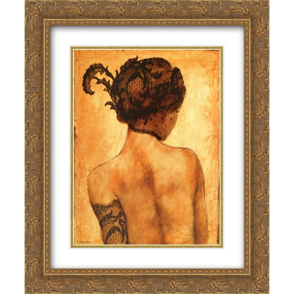 Sarah 2x Matted 16x19 Gold Ornate Framed Art Print by Robert Delpomdor