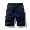 thumbnail image 3 of Homeyce Mens Military Cargo Shorts Elastic Waistband Drawstring Short Summer Work Hiking Casual Outdoor Athletic Big & Tall Camo Cargo Shorts Multi Pockets Twill Quick Dry Beach Shorts,Blue XL, 3 of 4