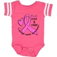 thumbnail image 3 of Inktastic Love, Care, Cure Breast Cancer Awareness Pink Ribbon Boys or Girls Baby Bodysuit, 3 of 5