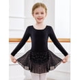 thumbnail image 3 of Arshiner Girls Long Sleeve Ballet Leotards with Shinny Skirts Criss-Cross Back Dance Dresses, 3 of 6