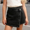 thumbnail image 2 of Landzoo Kids Girls Shorts Solid Color Elastic Waist Sweet Summer Quick Dry Girls Skort Shorts Size 12-13 Years Black, 2 of 5