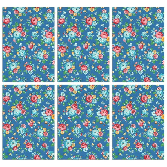 6 Pcs Funny Kitchen Towels,Pioneer Flower Floral Print Pattern Microfiber Dish Towels,Kitchen Tea Towels,Kitchen Towel Set (18" X 26")