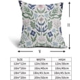 thumbnail image 4 of Blue Green Floral Pillow Covers 18x18 Set of 2 Navy Pink Sage Flower Flower Block Print Decorative Throw Pillowcases Outdoor Spring Summer Farmhouse Cushion Cases Decor for Home Couch Sofa Bed, 4 of 7