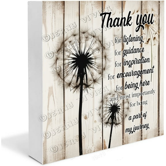 Dandelion Thank You Gifts, Meaningful Decor Gifts Inspirational Office Gift for Coworker Leaving Job Gifts Goodbye Farewell Appreciation Gift Wooden Box Sign Desk Decor 7"x7"