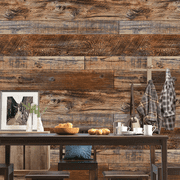 Caltero Peel and Stick Wallpaper Brown Wood Wallpaper 17.72 in x 590 in Roll
