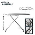 thumbnail image 5 of TESSO HOME Tabla de Planchar, Burro de Planchar Plegable 4 Capas de Portección con Altura Ajustable Base para Sostener el Burro Estructura de Fierro 90 x 30 cm., 5 of 5