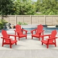 thumbnail image 6 of Tappio HDPE Adirondack Chair Set of 2, Patio Seat All Weather Outdoor Patio Chair with Cup Holder for Lawn Yard Fire Pit, Red, 6 of 8
