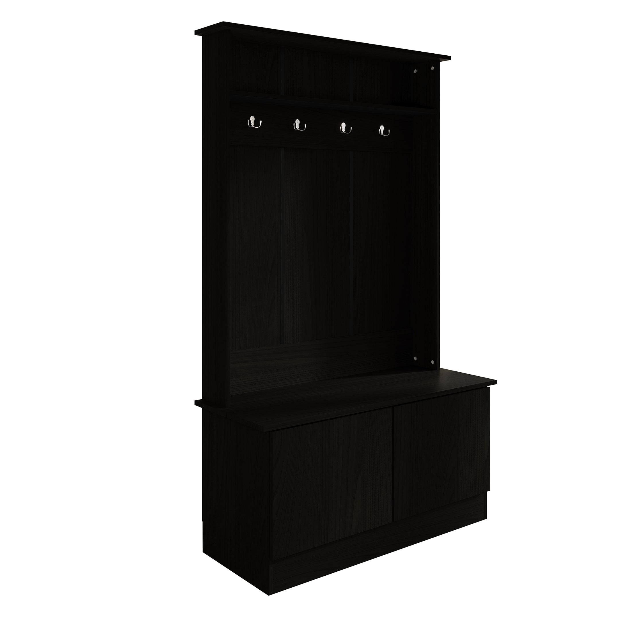 CASTLE PLACE Classic Multipurpose Hall Tree with Bench, Black