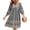 Floral Black, variant on Women Casual Spring Summer Dresses V Neck 3/4 Long Sleeve Ruffle Floral Flowy Boho Babydoll Mini Short Beach Dress