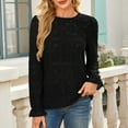 thumbnail image 5 of Mohiass Women Eyelet Long Sleeve Tops Shirts Dressy Hollow Out Crochet Lace Embroidered Blouses 2025 Fashion Cute Going Out Shirts Black M, 5 of 6