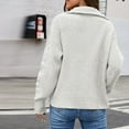 thumbnail image 5 of IROINNID Reduced Womens Sweater Quarter Zip Pullover Sweater Solid Color Loose Mid-Length Long Sleeve Autumn and Winter Lapel Knitting Thickened Sweater, 5 of 6