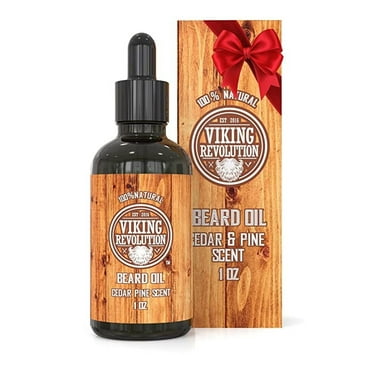 Viking Revolution Beard Oil Conditioner - All Natural Beard Balm Mustache Oil Cedarwood & Pine Scent with Argan & Jojoba Oils - (1 Pack)