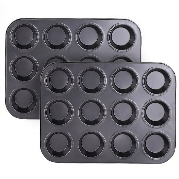 RUIYUNZHUZHU 2 Pcs Mini 12-Cup Muffin Pan for Making Muffins or Cupcakes