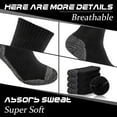 thumbnail image 3 of 4 Pairs Mens Merino Wool Socks, Breathable Hiking Outdoor Warm Winter Socks for Men Cold Weather Mottled Black+Grey (4 pairs), 3 of 7