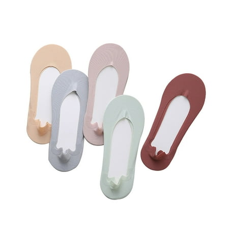

5Pairs No Show Socks Womens Low Cut Non Slip Socks(Multicolor Feet(35-39cm))